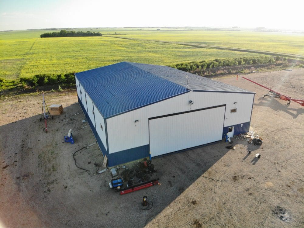 Financing options for steel buildings like this steel shop in Tadmore, Saskatchewan